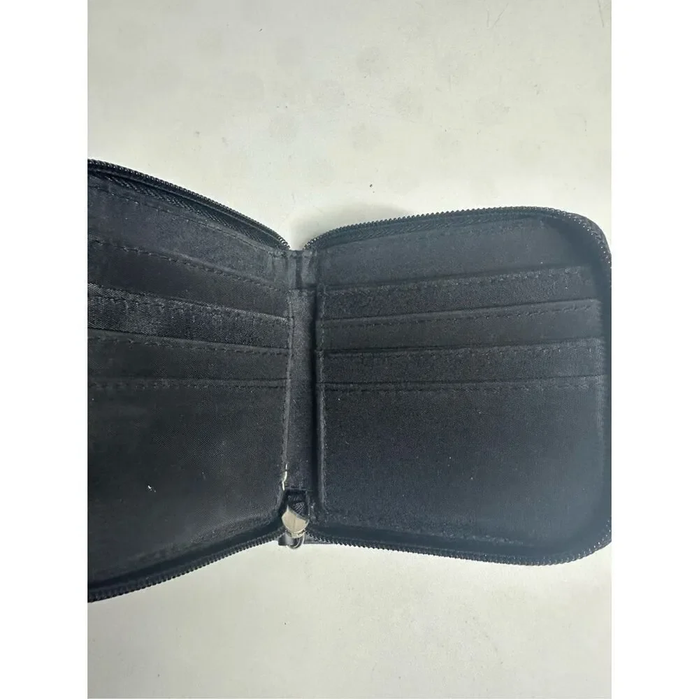 New Balance Men’s Wallet Cardholder ID window Silver Black Canvas Faux Leather